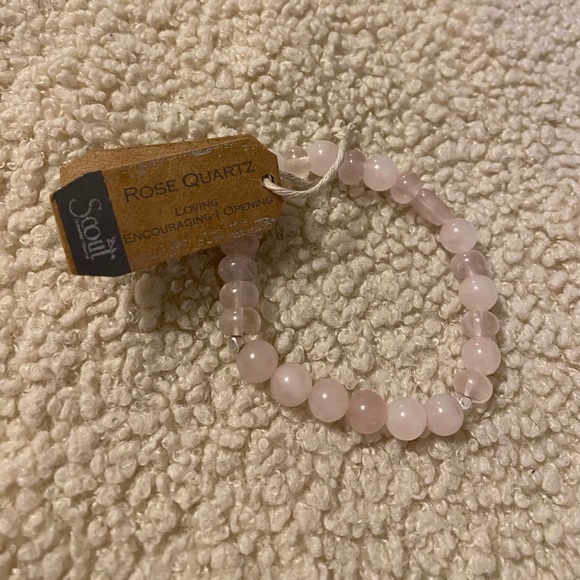Rose Quartz Stone Bracelet - Stone of the Heart *BRAND NEW* - Picture 2 of 3